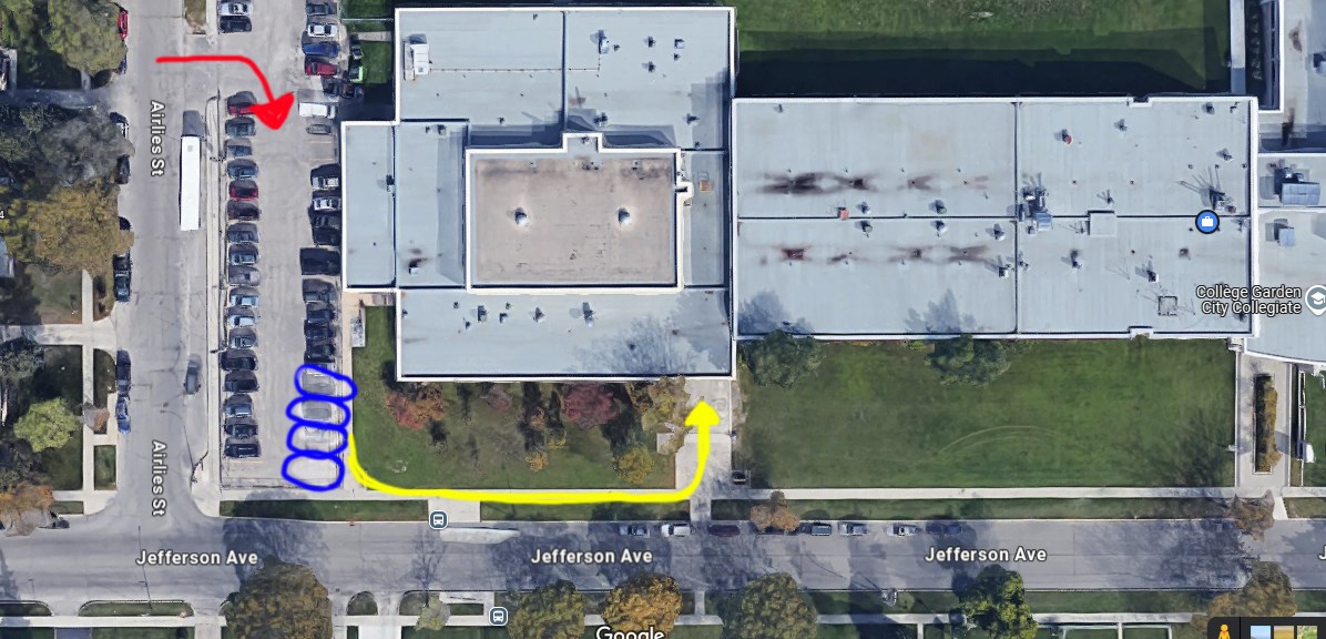 An aerial view of jefferson ave and a building | Airlies St Airlies St 0000 Jefferson Ave Jefferson Ave Google Jefferson Ave Collège Garden City Collegiate