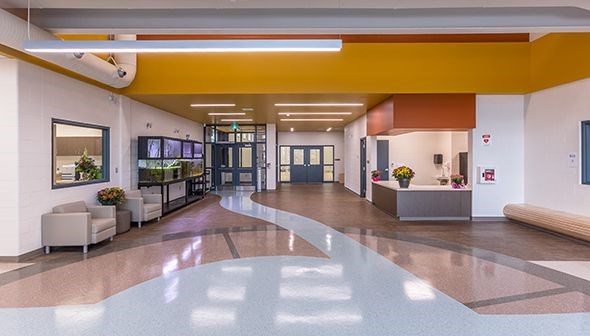 Our Grand Foyer - Our Foyer Depicts the Flow of the River - Water Connects and Sustains All Life